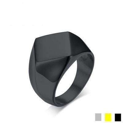 European and American Fashion Accessories Titanium Steel Simple Diamond-Shaped Surface Casting Ring