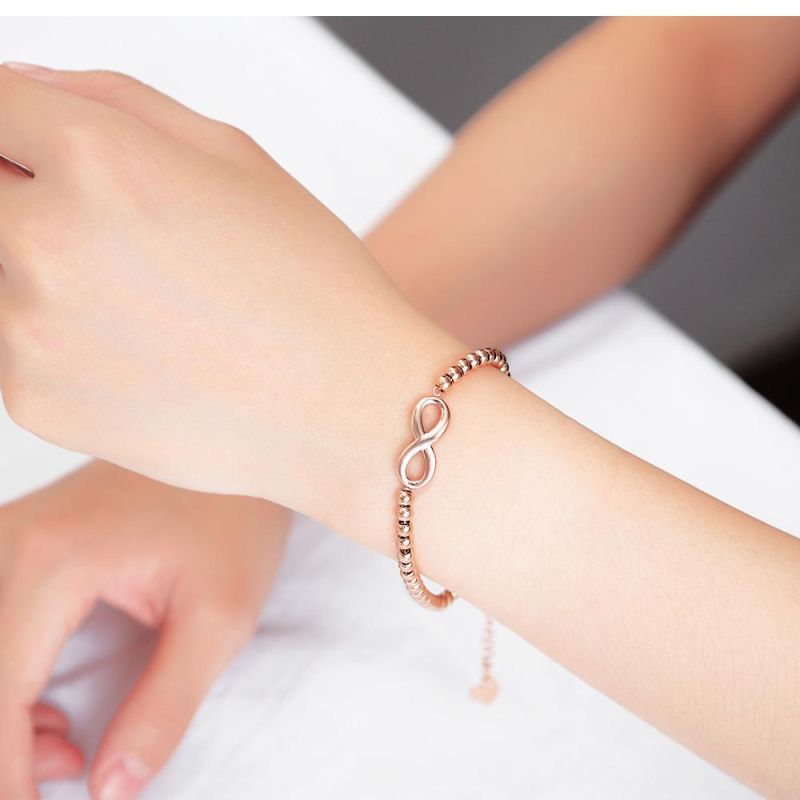 Fashion Jewelry Stainless Steel Bracelets Romantic Gift Steel/Rose Gold/18K Gold Plated Bracelets for Women Teen Girls