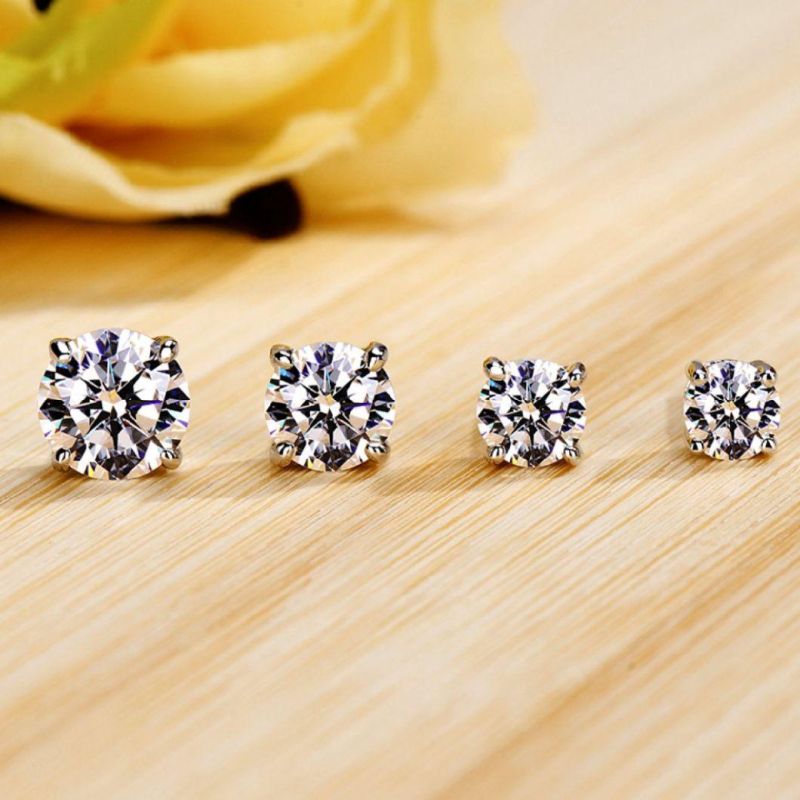 Stud Earring for Women Moissanite Diamond Platinum Earring Jewelry