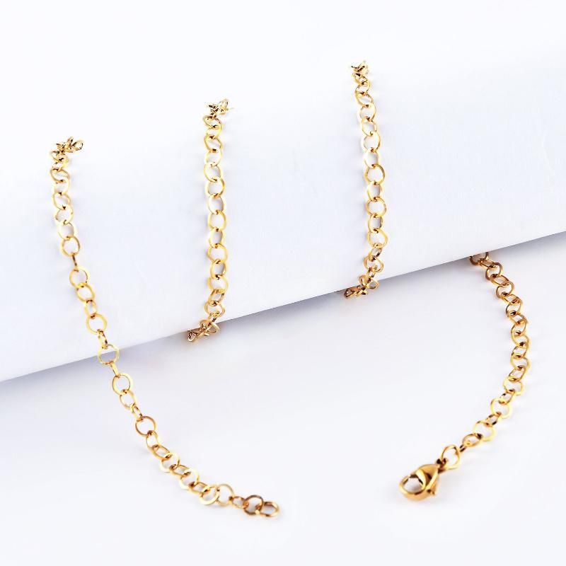 Stainless Steel Square Wire Circle Rolo Chain Link Necklace for Jewelry Making Accessories