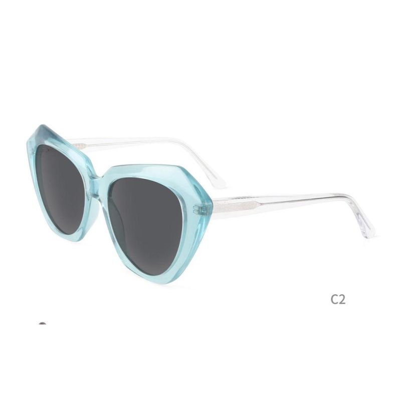 Polygon Shade Injection Acetate Sunglasses Stylish Oversized Sunglasses for Women