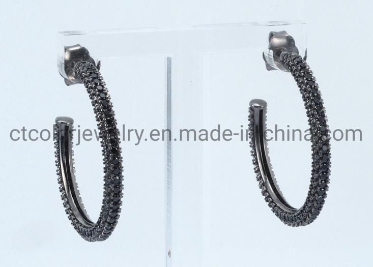 Fashion Accessories Big Circle Hip Hop 925 Sliver Jewelry Earrings