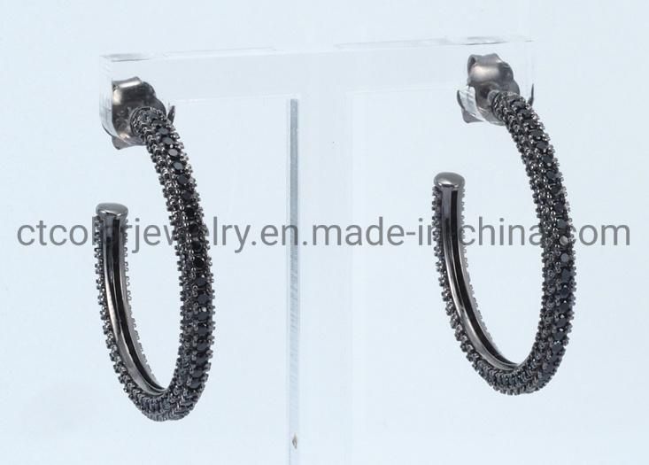 Fashion Accessories Big Circle  Hip Hop 925 Sliver Jewelry Earrings