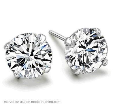 Zircon Drill 925 Sterling Silver Stud Earrings Women Fashion Jewelry