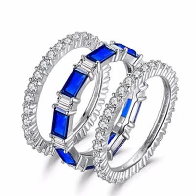 Blue Spinel Statement Ring Sets 925 Sterling Silver as Gifts for Women