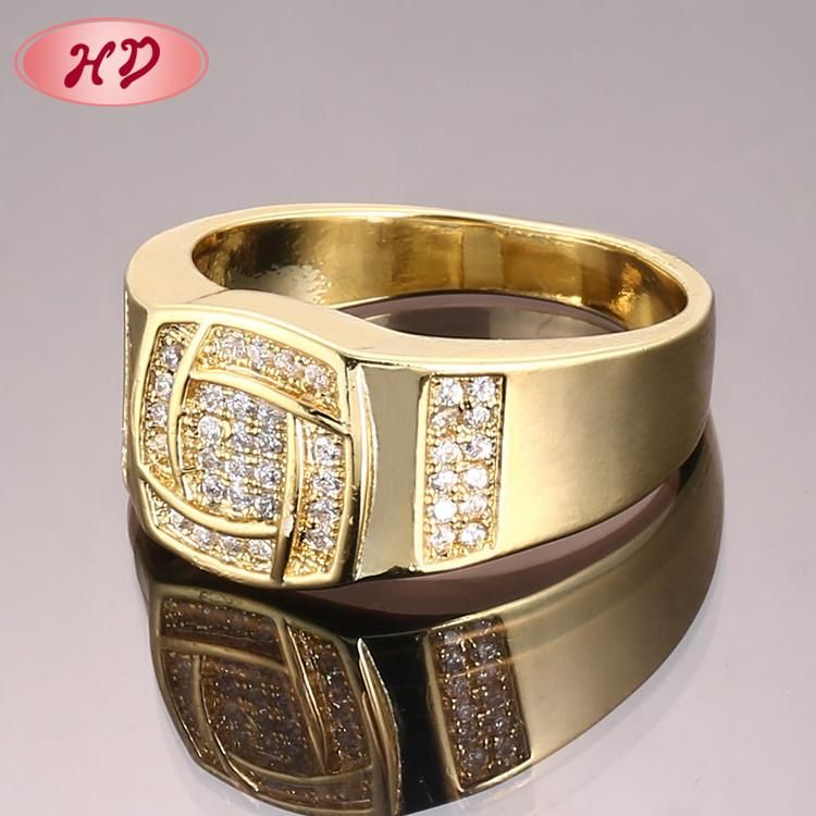 18K 14K Gold Plated Fashion Engagement Wedding Jewelry Stainless Steel Silver Finger Man Rings Design