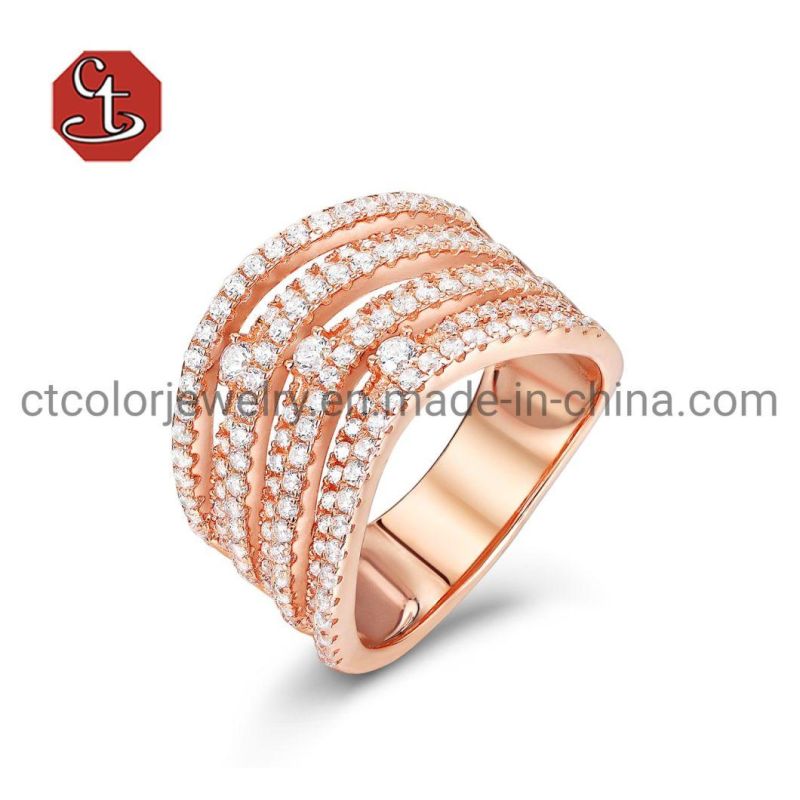 Rhodium Rings with Cubic Zircon High Quality Jewelry Ring