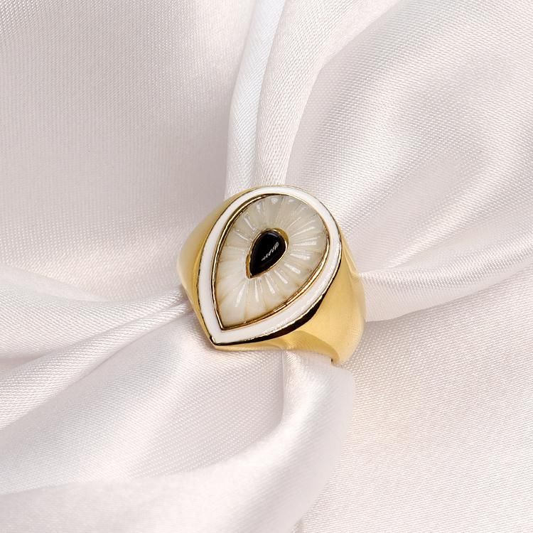 Vintage Luxury Oval Cut White Black Diamond Oval Engagement Ring Gold Plated Ladies Wedding Ring