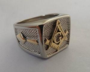Stainless Steel Silver Masonic Rings for Men