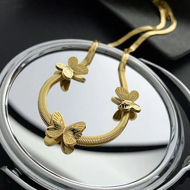 Women Jewellery Necklaces Gold Plated Titanium Steel Necklace