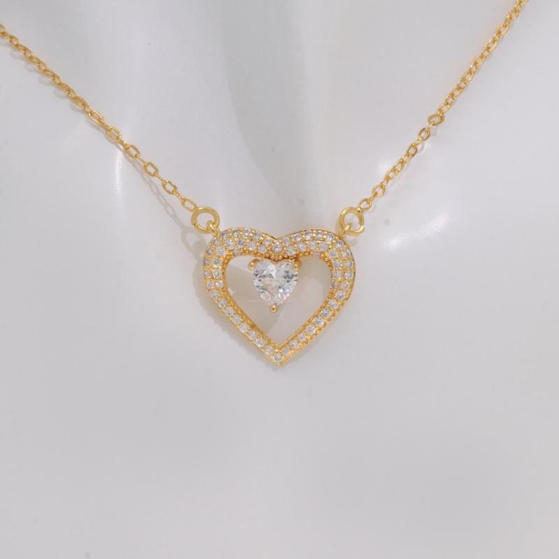 Wholesale Ladies Zircon Heart Shape Fashion Jewelry Necklace