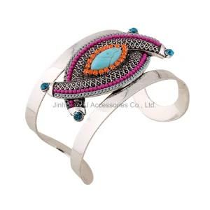 New Fashion Women Bohemian Vintage Cuff Bracelet Rhinestone Resin Charm Colorful Beads Boho Bracelets Bangles 2017