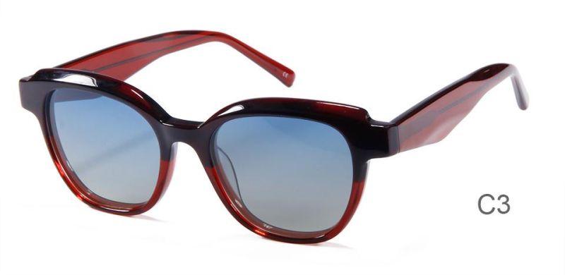 Wholesale Round Chamfer Shape Vintage Unisex Fashion Unisex UV400 Polarized Acetate Sunglasses