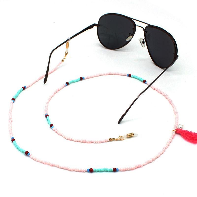 Pink Tassel Girl Handmade Sunglasses Holder Strap Chain Sun Glasses Lanyard Hanging Chain