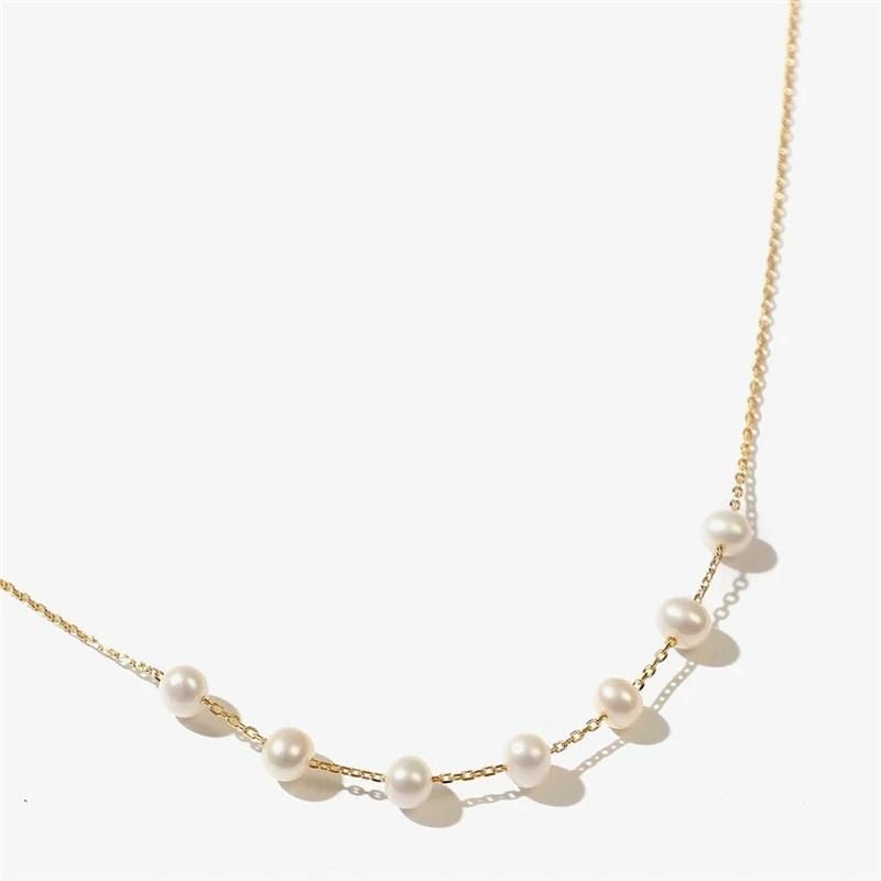 Wholesale Fashion Manufacture European Baroque Pearl 18K Gold Plated Handmade Imitation Pearl Beads Choker Necklace for Women