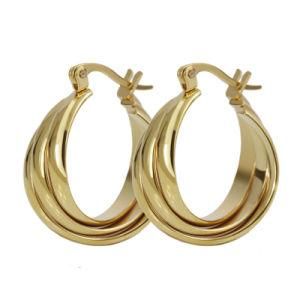 Trendy 18K Gold Plated Huggie Cuff Hoop Earrings for Women