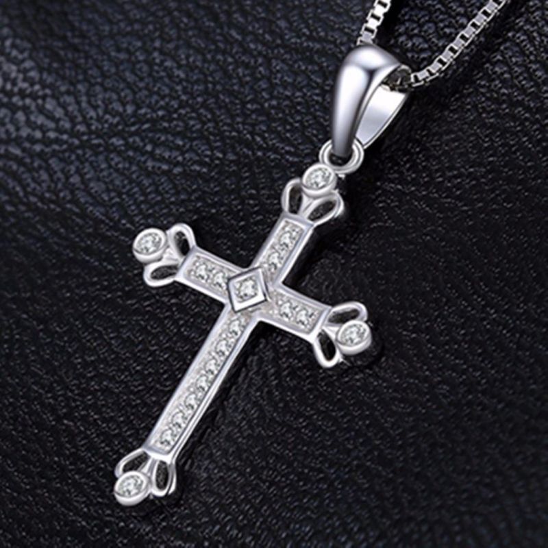 925 Sterling Silver Jewelry Crown Cross Heart Cubic Zirconia Pendant Fashion Jewelry Wholesale