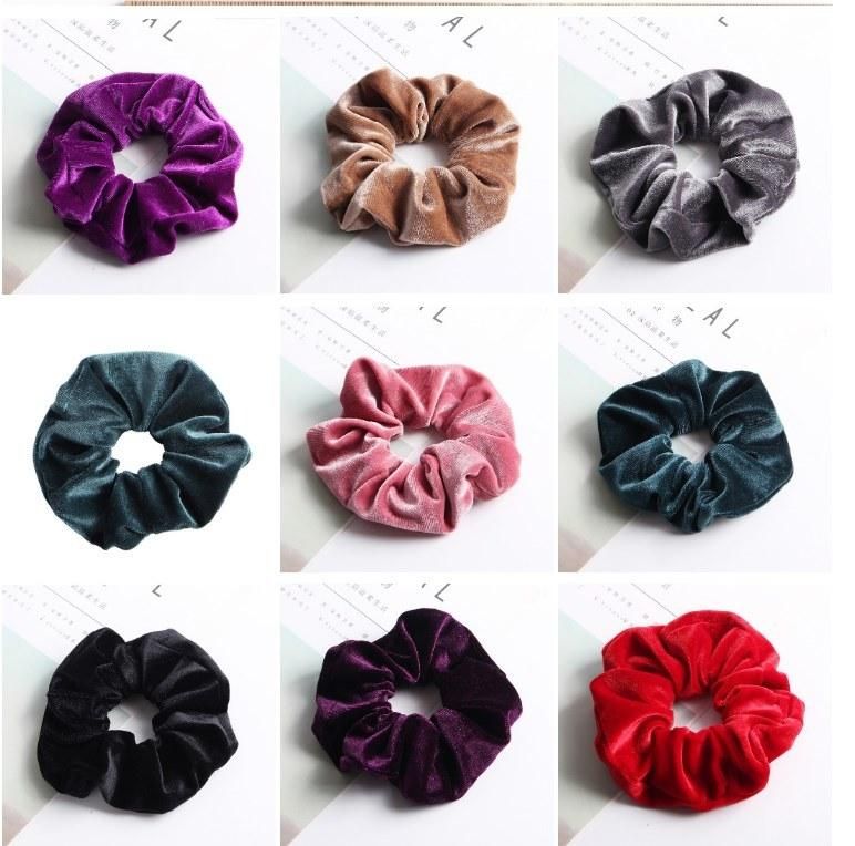 Factory Custom Fashion Velvet Hair Tie Pack Scrunchies Hair Bands Ponytail Tie Hair Accessories