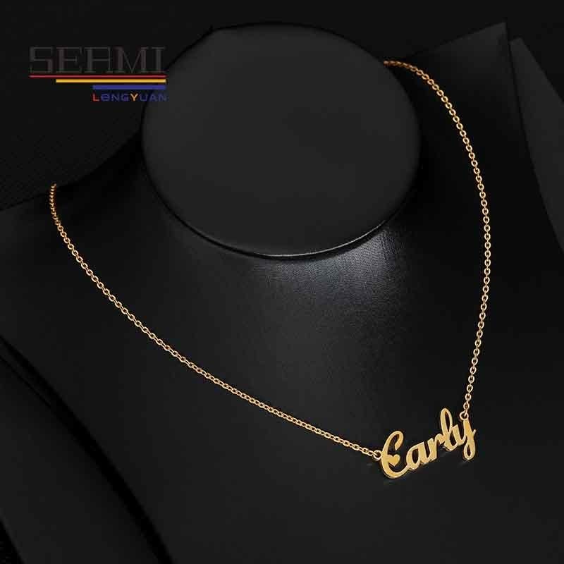 Stainless Steel Fashion English Name Gold Plated Customized Necklace