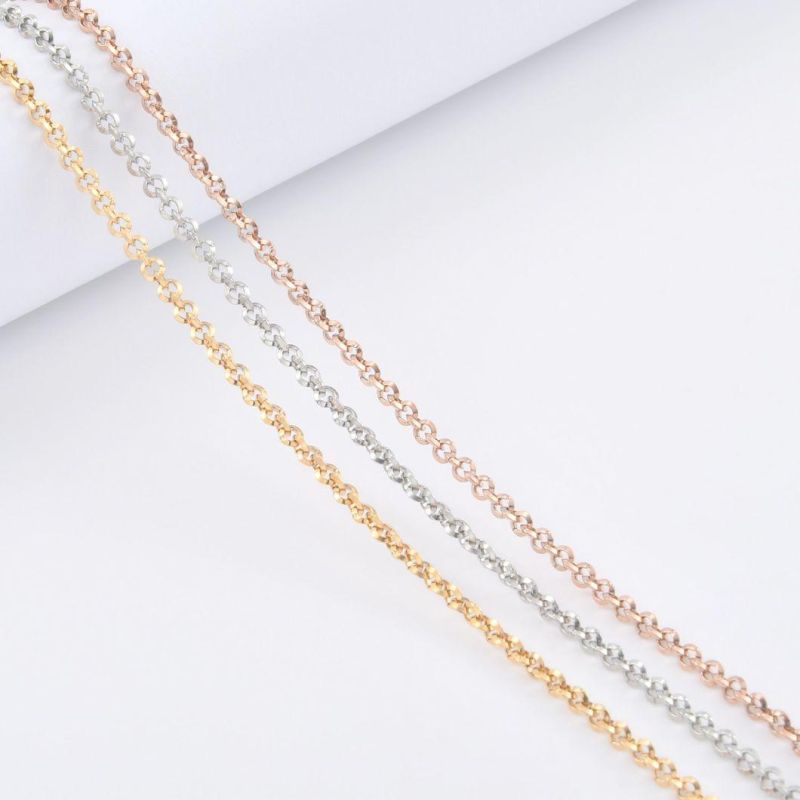 Delicate Gold Plated Stainless Steel Flat Cable Necklace for Layering Wearing