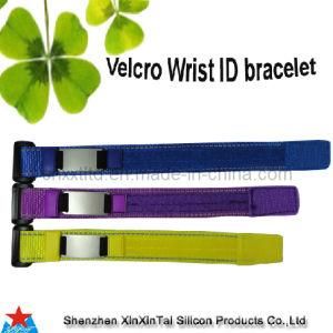 Fashion Hook &amp; Loop Sport ID Bracelet with Stainless Steel Buckle Plate