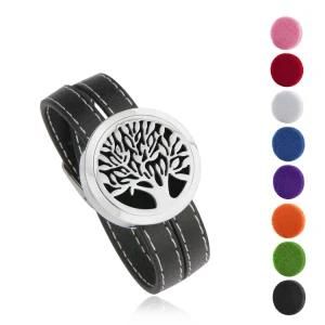 Tree of Life Design Essential Oil Diffuser Locket Genuine Leather Bracelets