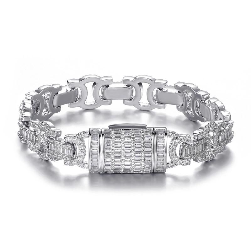 Luxury Jewelry Shape Copper Bracelet with Shiny Crystal