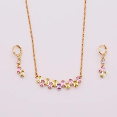 Fashion Necklace Earring 18 K Gold Plated Jewelry Set