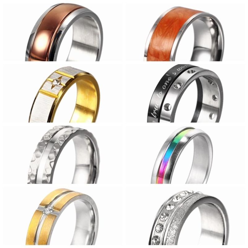 Fashion Jewelry Cuban Chain Stainless Steel Band Gold Plated Ring 2022 Women Men