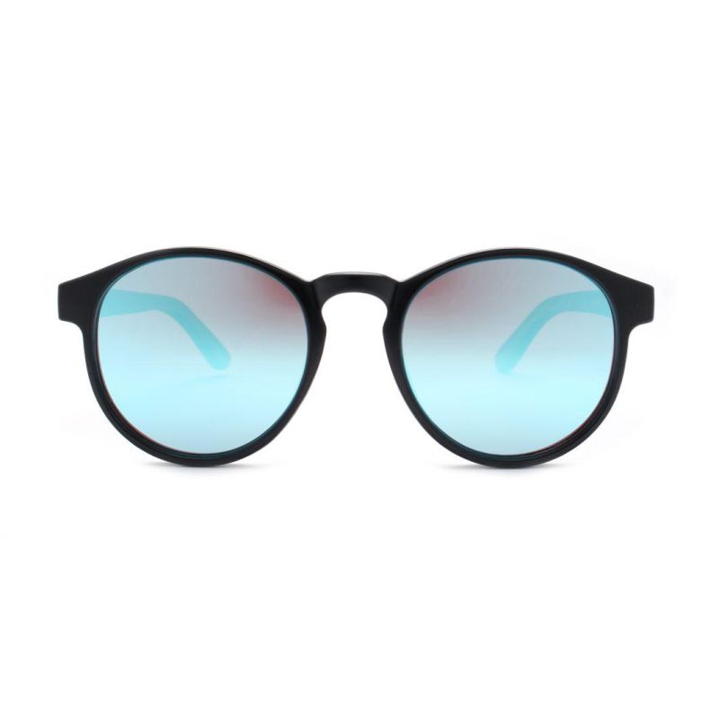 2022 Custom Logo Black Round Frame Sunglasses for Unisex