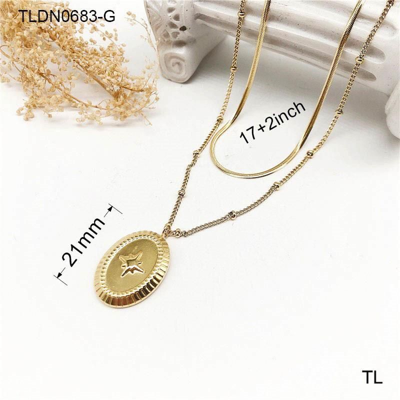 Manufacturer Custom Gold Plated Jewelry Wholesale Stainless Steel Jewelry Fashion Multil Chain Layered Necklace