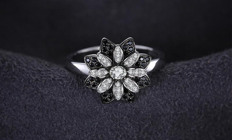 Flower Natural Smoky Quartz Stud Earrings 925 Sterling Silver Women Trendy Charm