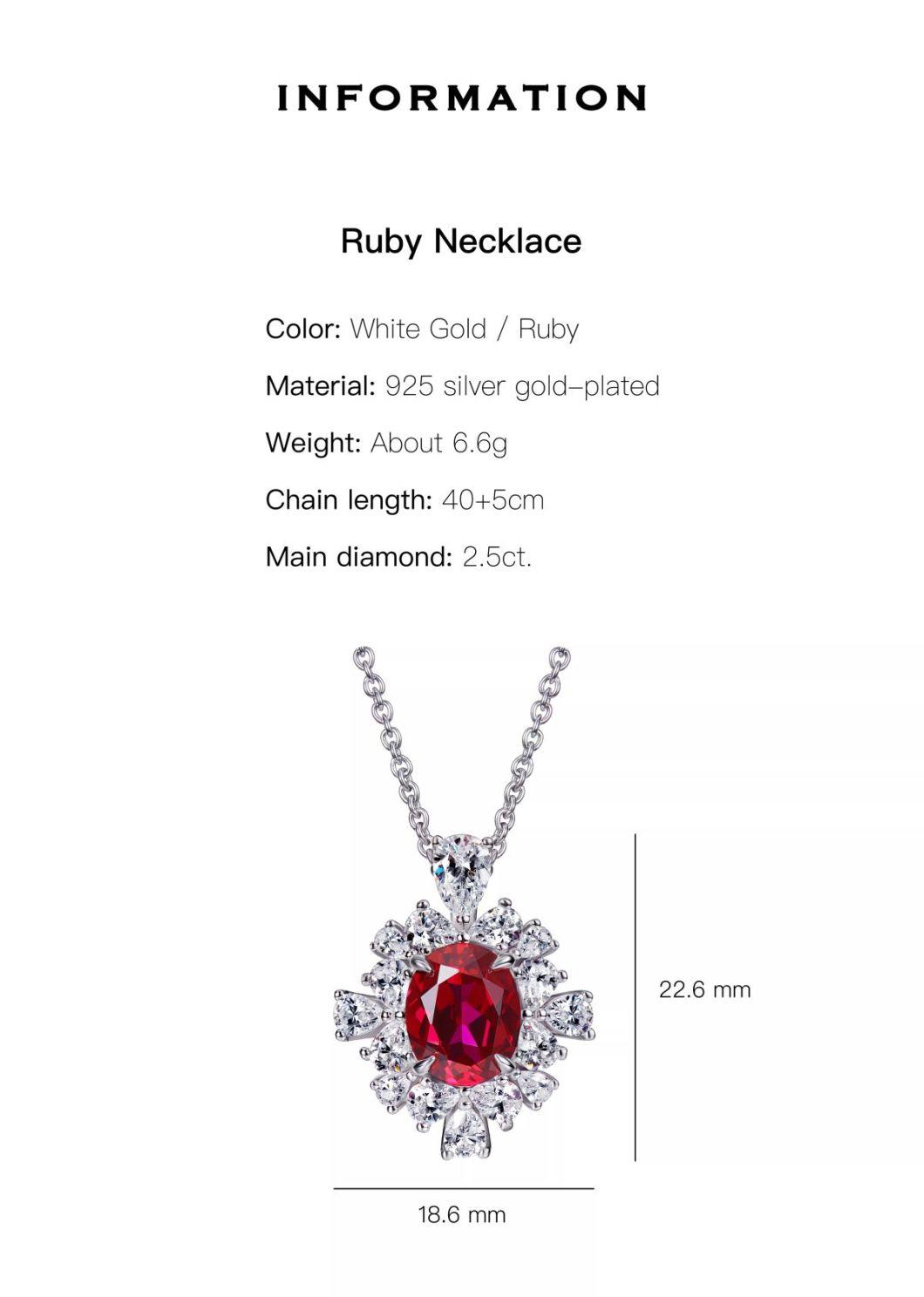 Costume Jewelry Ruby Pendant Gold Plated Jewelry 18K Gold Plated Solid Geometric Rhinestone Necklaces Queen Necklace