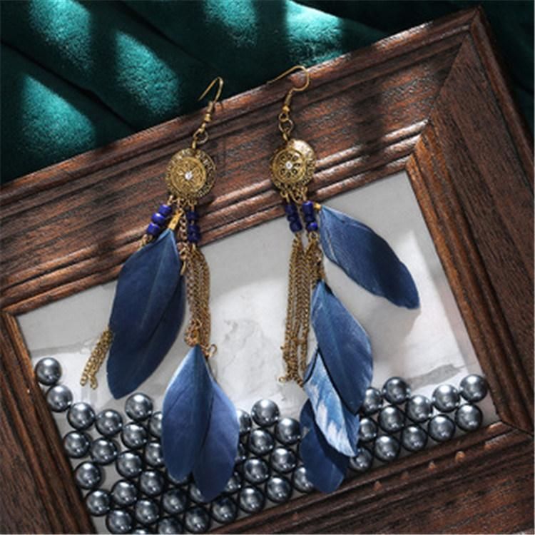 Retro Tassel Bohemian Feather Creative Long Earring