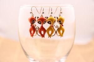 Fox Cute Drop Earring with Color Sprayed