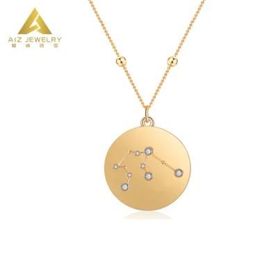 Fine Jewellery Fashion Unisex 925 Sterling Silver Pendant Necklace for Women with Zodiac Sign Design