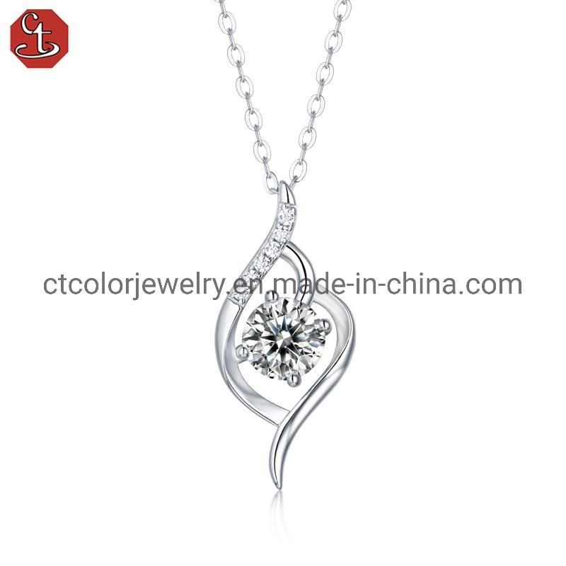 Love at First Sight Series Girls Birthday Gift Fashion Necklace One Carat Moissanite Fashion Pendant