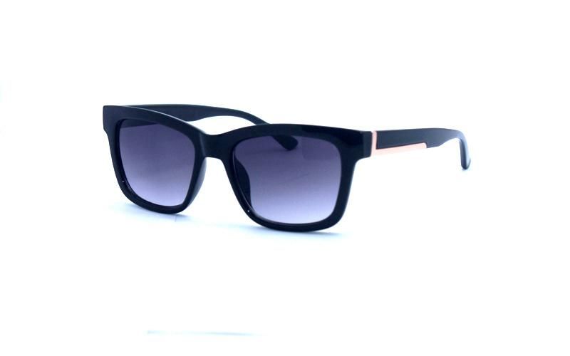 Wholesale High-End Rectangular Tortoise Shell Metal Trim Temple Fashion Sunglasses