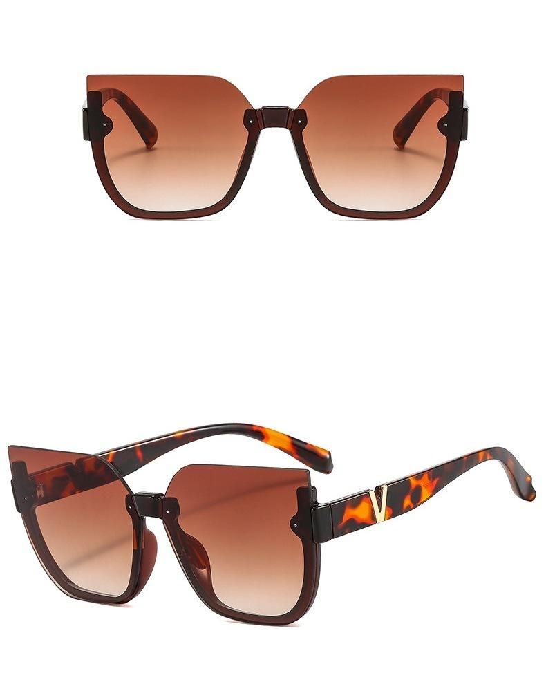 2022 Ladies Cat Eye Half Frame Sunglasses Retro Sunglasses