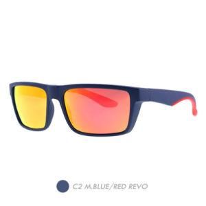 PC Polarized Sports Sunglasses, Plastic Square Frame Sp9007-02