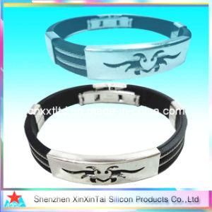 Silicone Bracelet with Stainless Clasp and Buckle (XXT10020-2)