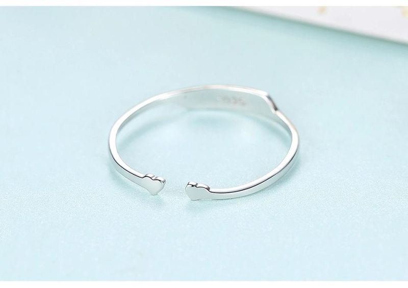 Popular High Polished Adjustable 925 Sterling Silver Ring