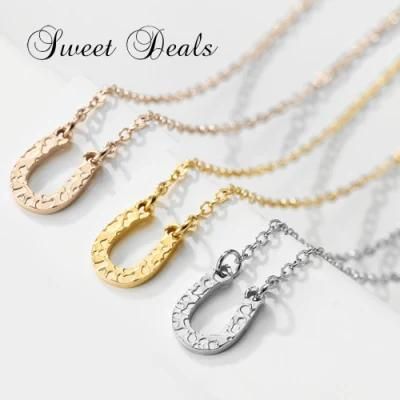 U Letter Pendant Stainless Steel Necklace Necklace