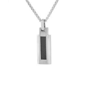 Simple Stainless Steel Square Pendant Necklace