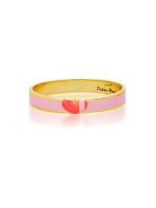 Heart Bangle-18k Gold Plating Metal Bangle with Enamel