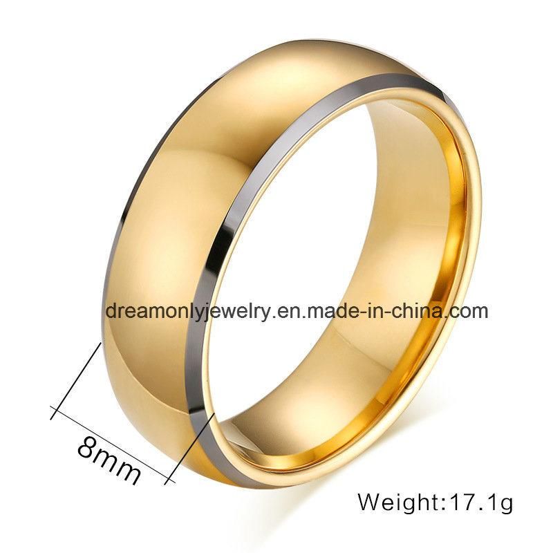 High Polished Gold Plated Tungsten Ring Men′s Tungsten Ring