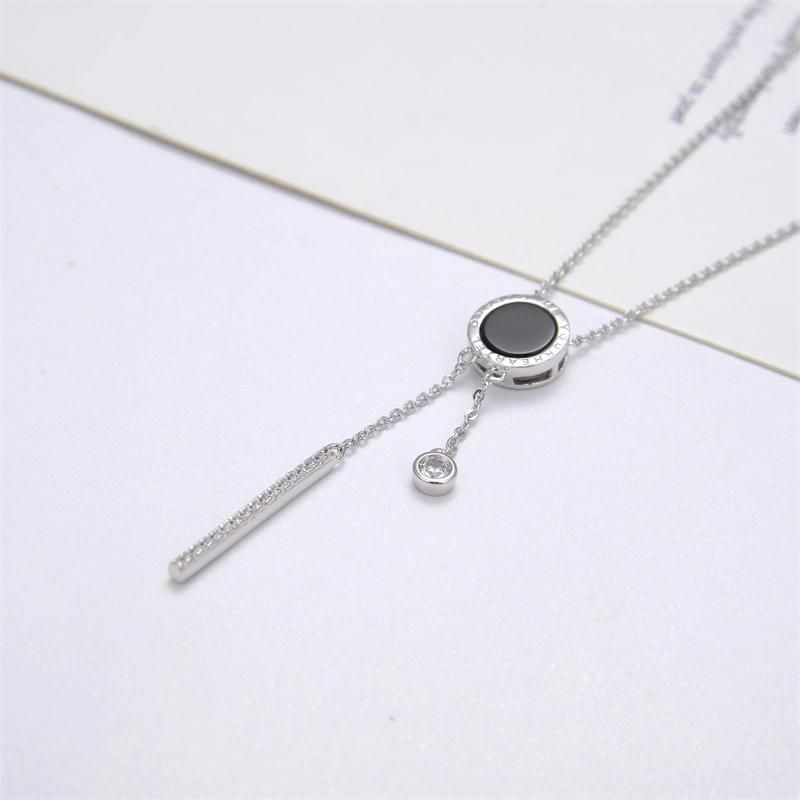 New Arrival Jewelry Long Drop Zircon 925 Sterling Silver Necklace Precious Gift