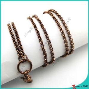 Chocolate Color Stainless Steel Locket Chain Necklace Wholesale (FN16041803)