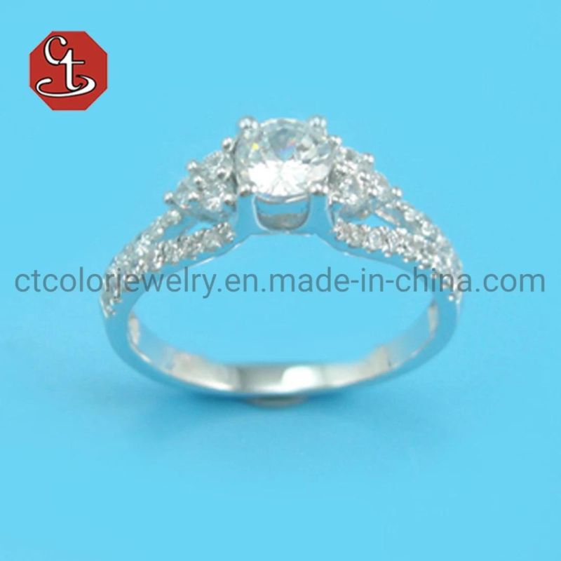 FCubic Zircon Bridal Marriage Rings Elegant Accessories ashion WomenDiamond Engagement Wedding Silver Ring Jewelry