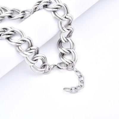 16&quot; 18&quot; 20&quot; 22&quot; 316L Stainless Steel Jewellery Not Tarnished Not Fade Silver Color Rock Style Thick Necklace